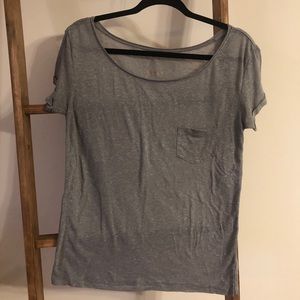American Eagle Feather Light Heather Grey Tee Sz S